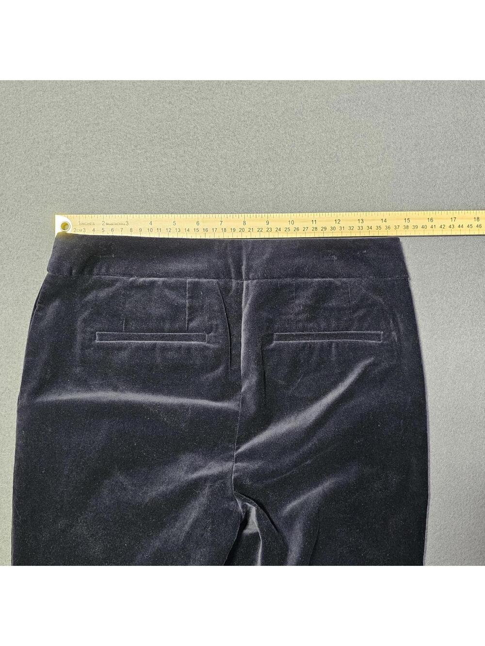 Boden Womens 6 Reg Velvet Bluish Black Pants Trousers Preppy Mid Rise Straight - Picture 5 of 8